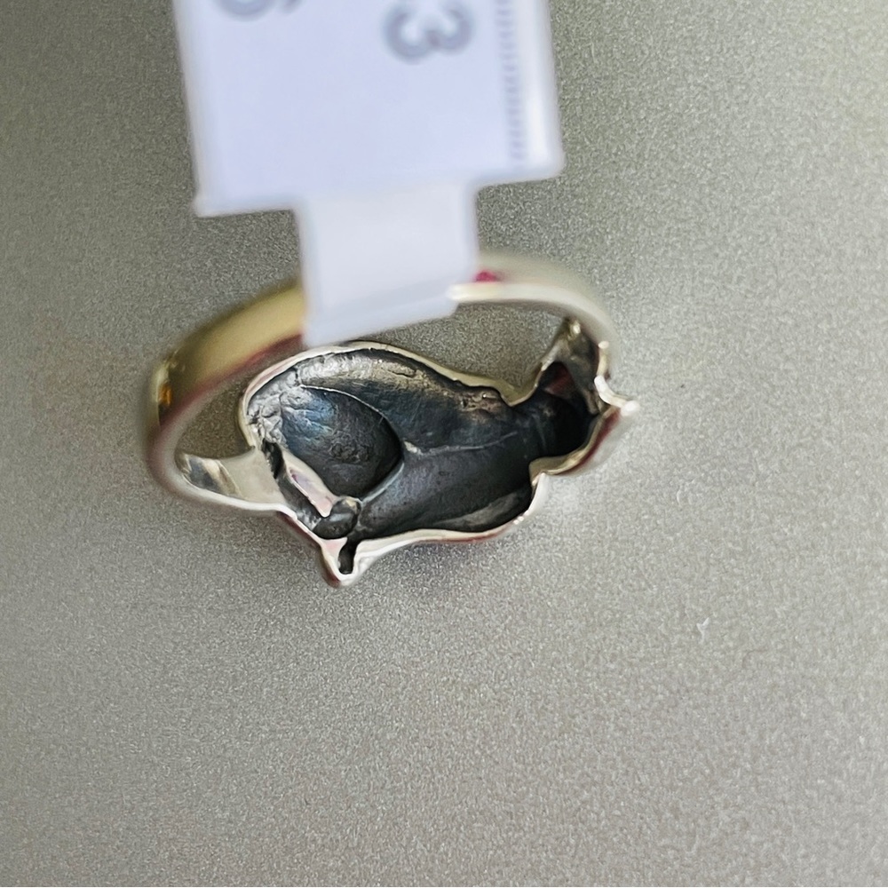 Kitty Cat Horizontal Sterling Silver Ring Available in Sizes 7, 8, 10 - Picture 7 of 13